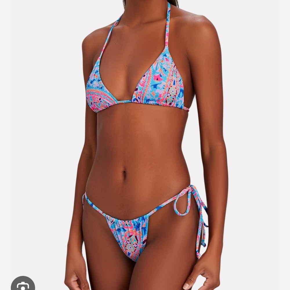 Frankie’s bikini scarf print tie side bottom